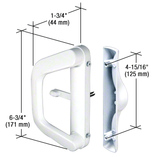 C1275 Crl White Sliding Door Handle Set For Milgard