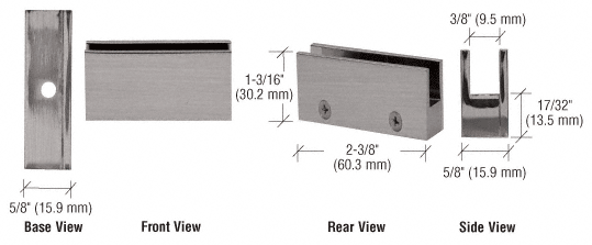 EH15 - CRL Brushed Nickel Face Plate Clamp for 3/8